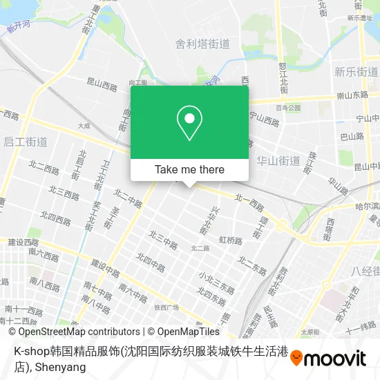 K-shop韩国精品服饰(沈阳国际纺织服装城铁牛生活港店) map