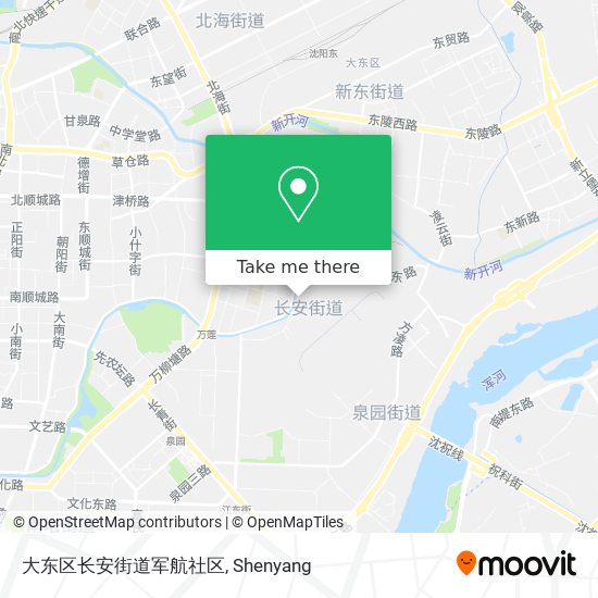 大东区长安街道军航社区 map