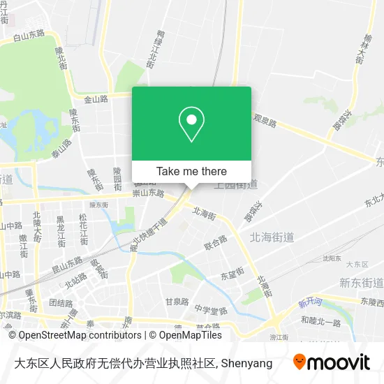 大东区人民政府无偿代办营业执照社区 map