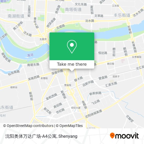 沈阳奥体万达广场-A4公寓 map