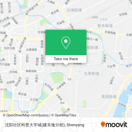 沈阳社区科普大学城(建东逸分校) map
