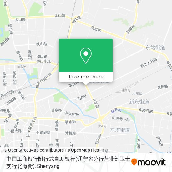 中国工商银行附行式自助银行(辽宁省分行营业部卫士支行北海街) map