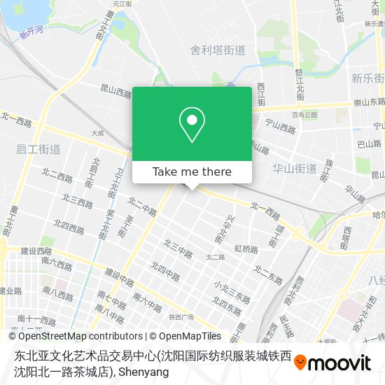 东北亚文化艺术品交易中心(沈阳国际纺织服装城铁西沈阳北一路茶城店) map