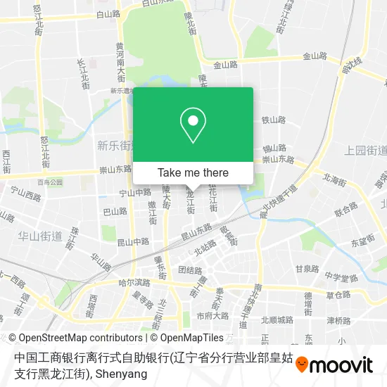 中国工商银行离行式自助银行(辽宁省分行营业部皇姑支行黑龙江街) map
