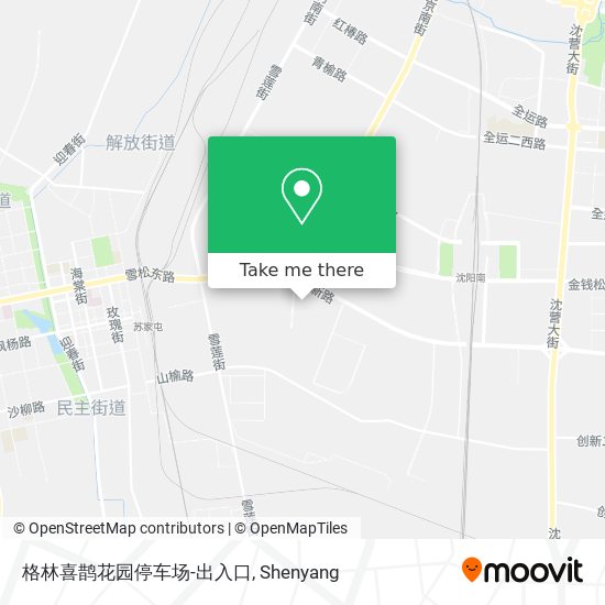 格林喜鹊花园停车场-出入口 map