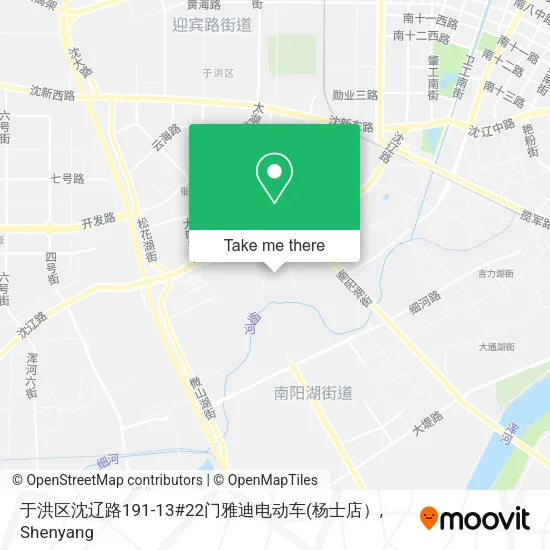 于洪区沈辽路191-13#22门雅迪电动车 map