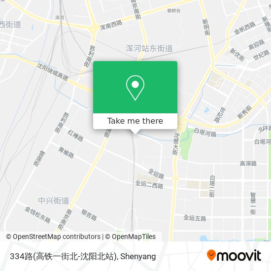 334路(高铁一街北-沈阳北站) map