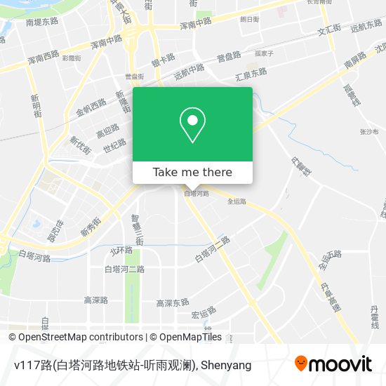 v117路(白塔河路地铁站-听雨观澜) map