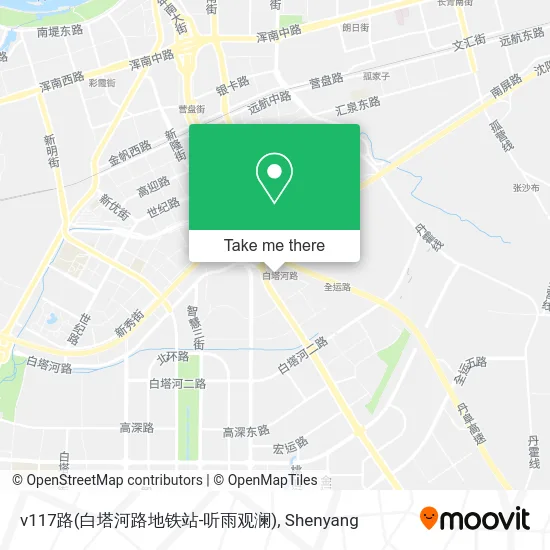 v117路(白塔河路地铁站-听雨观澜) map