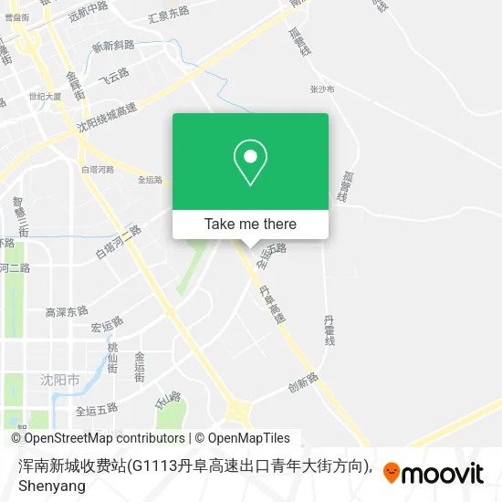 浑南新城收费站(G1113丹阜高速出口青年大街方向) map