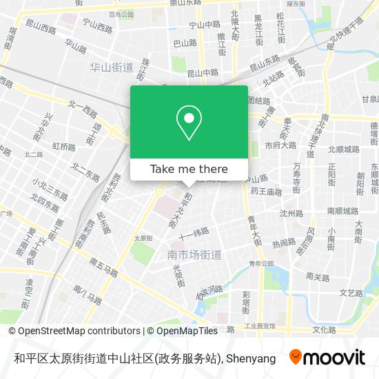 和平区太原街街道中山社区(政务服务站) map