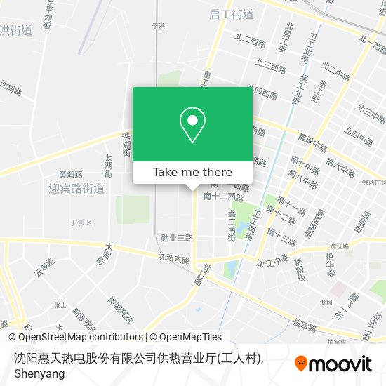 沈阳惠天热电股份有限公司供热营业厅(工人村) map