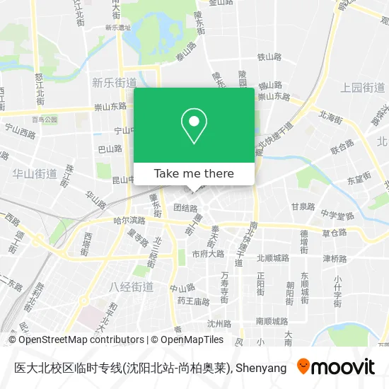 医大北校区临时专线(沈阳北站-尚柏奥莱) map