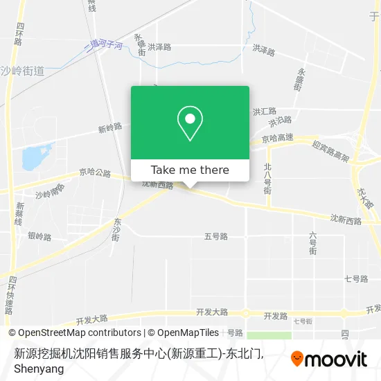 新源挖掘机沈阳销售服务中心(新源重工)-东北门 map