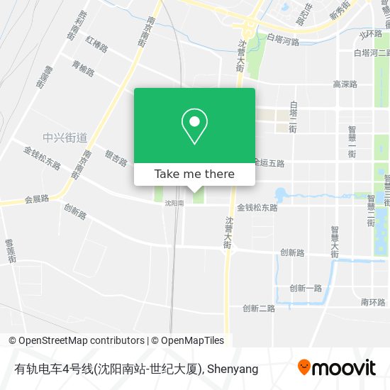 有轨电车4号线(沈阳南站-世纪大厦) map