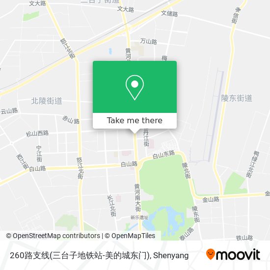 260路支线(三台子地铁站-美的城东门) map