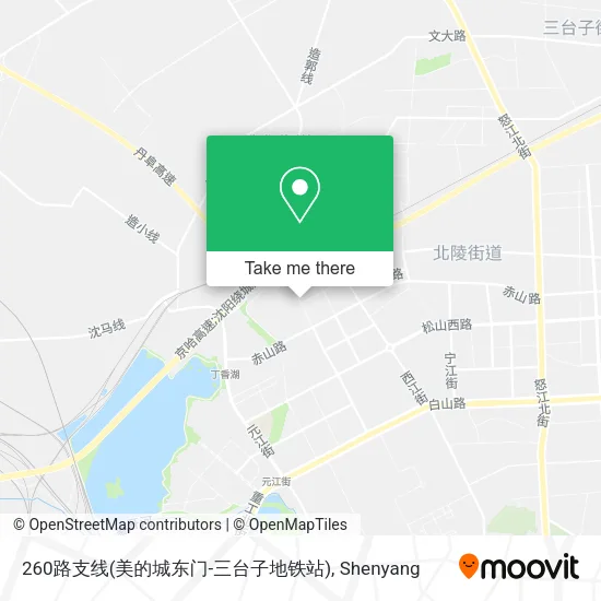 260路支线(美的城东门-三台子地铁站) map
