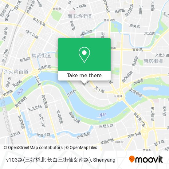 v103路(三好桥北-长白三街仙岛南路) map