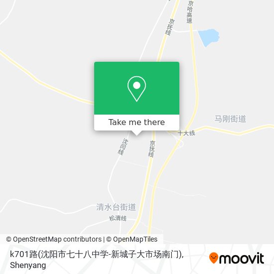 k701路(沈阳市七十八中学-新城子大市场南门) map