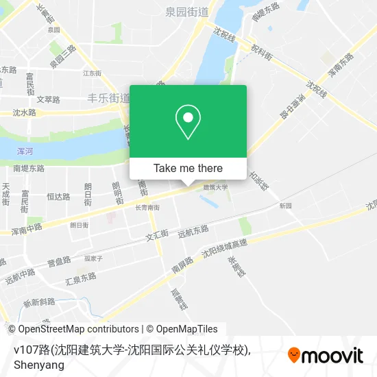 v107路(沈阳建筑大学-沈阳国际公关礼仪学校) map