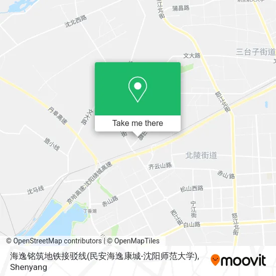 海逸铭筑地铁接驳线(民安海逸康城-沈阳师范大学) map