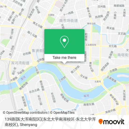 139路[医大浑南院区](东北大学南湖校区-东北大学浑南校区) map