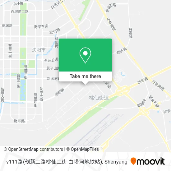 v111路(创新二路桃仙二街-白塔河地铁站) map