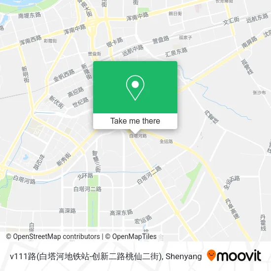 v111路(白塔河地铁站-创新二路桃仙二街) map
