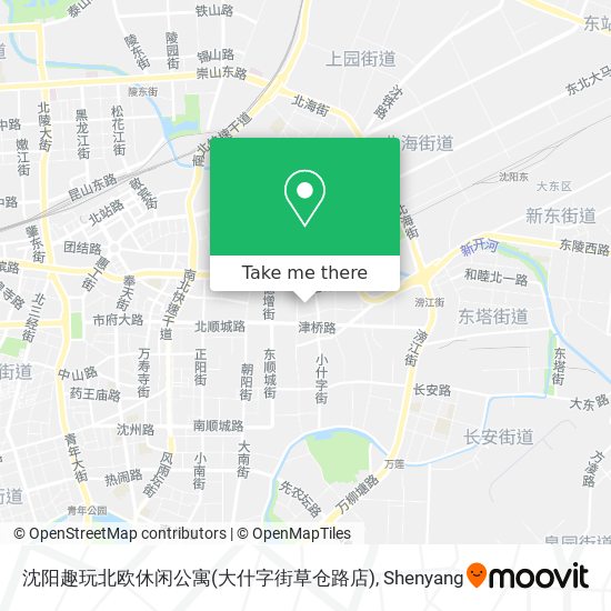 沈阳趣玩北欧休闲公寓(大什字街草仓路店) map