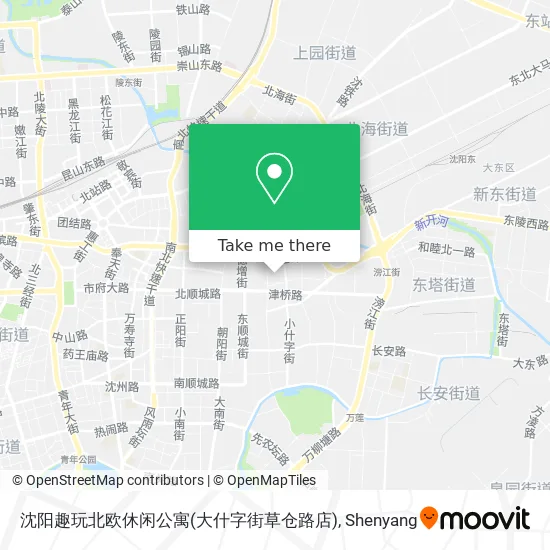 沈阳趣玩北欧休闲公寓(大什字街草仓路店) map