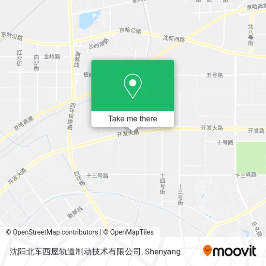 沈阳北车西屋轨道制动技术有限公司 map