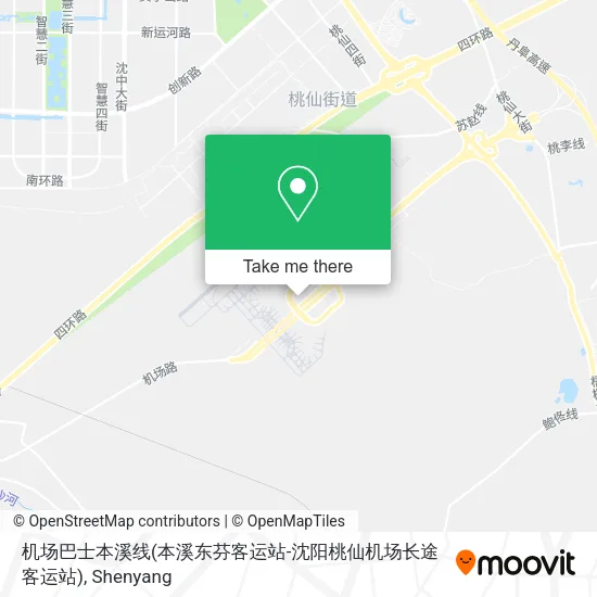 机场巴士本溪线(本溪东芬客运站-沈阳桃仙机场长途客运站) map