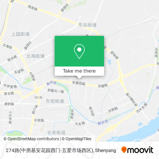 274路(中房基安花园西门-五爱市场西区) map