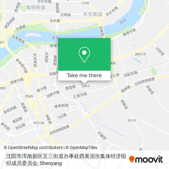 沈阳市浑南新区五三街道办事处西黄泥坎集体经济组织成员委员会 map