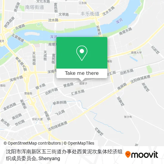 沈阳市浑南新区五三街道办事处西黄泥坎集体经济组织成员委员会 map