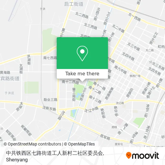 中共铁西区七路街道工人新村二社区委员会 map