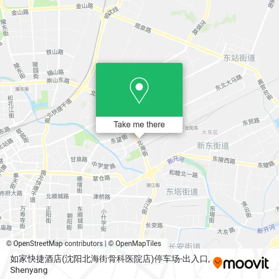 如家快捷酒店(沈阳北海街骨科医院店)停车场-出入口 map
