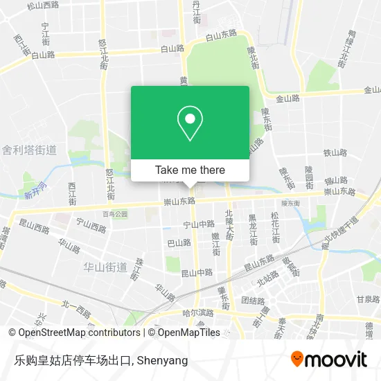 乐购皇姑店停车场出口 map