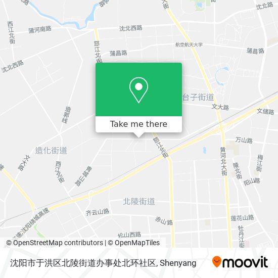 沈阳市于洪区北陵街道办事处北环社区 map