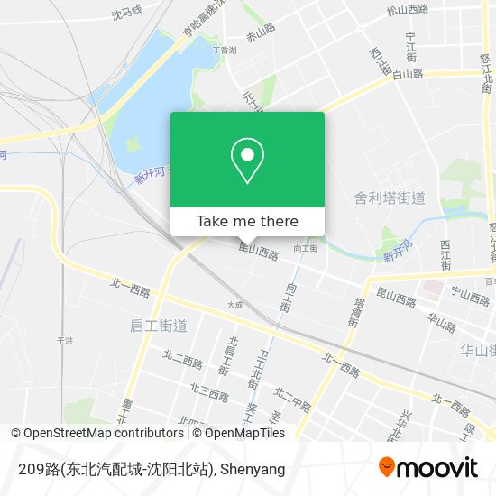 209路(东北汽配城-沈阳北站) map