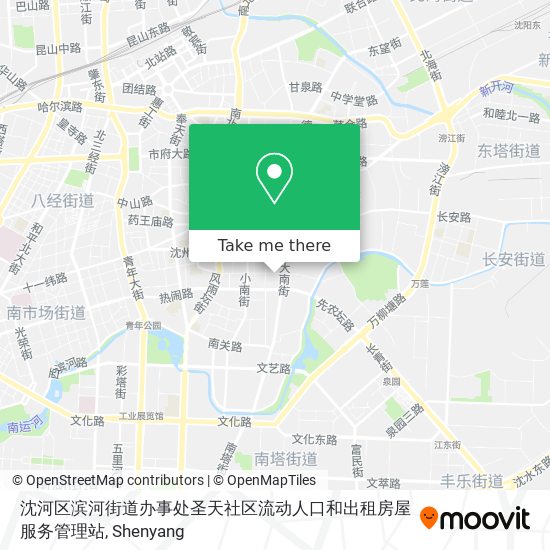 沈河区滨河街道办事处圣天社区流动人口和出租房屋服务管理站 map