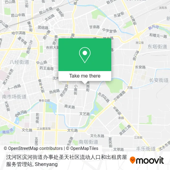 沈河区滨河街道办事处圣天社区流动人口和出租房屋服务管理站 map