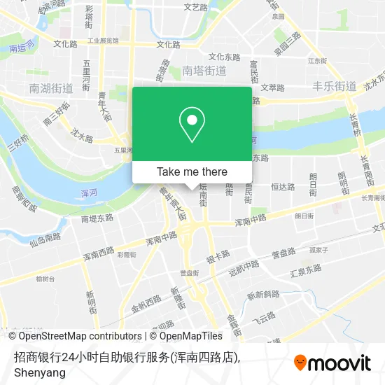招商银行24小时自助银行服务(浑南四路店) map