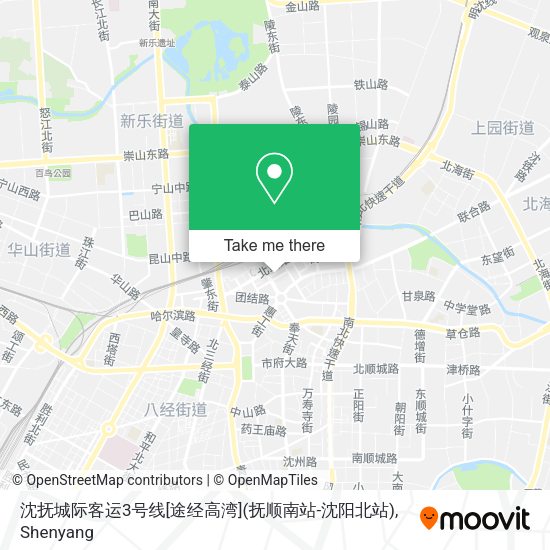 沈抚城际客运3号线[途经高湾](抚顺南站-沈阳北站) map