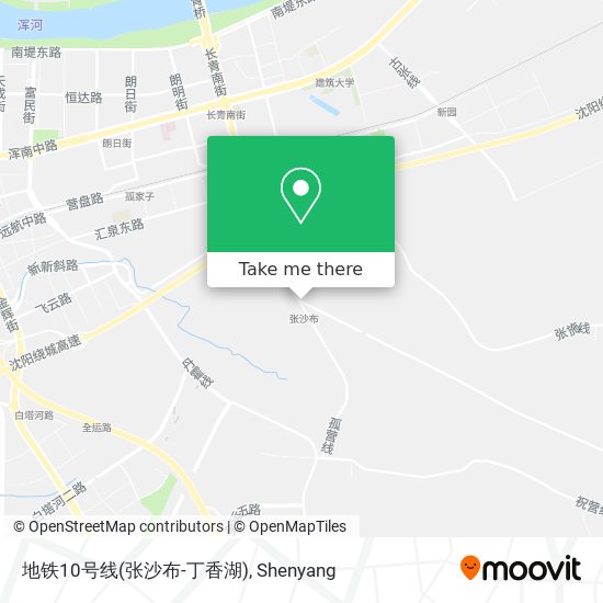 地铁10号线(张沙布-丁香湖) map