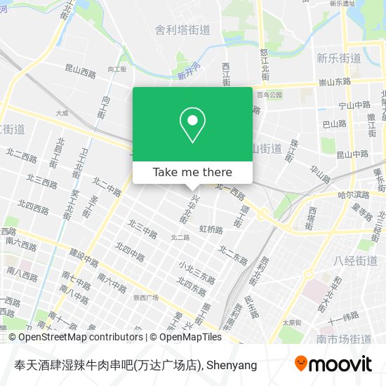 奉天酒肆湿辣牛肉串吧(万达广场店) map