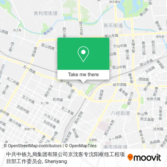 中共中铁九局集团有限公司京沈客专沈阳枢纽工程项目部工作委员会 map