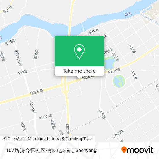 107路(东华园社区-有轨电车站) map