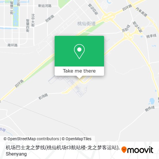 机场巴士龙之梦线(桃仙机场t3航站楼-龙之梦客运站) map
