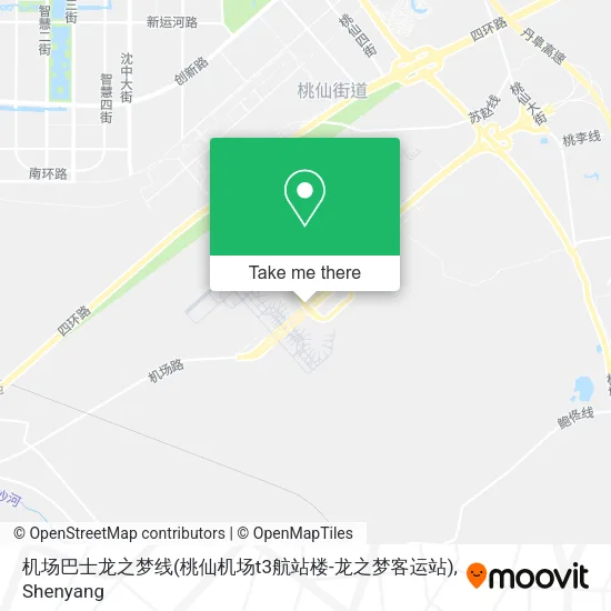 机场巴士龙之梦线(桃仙机场t3航站楼-龙之梦客运站) map